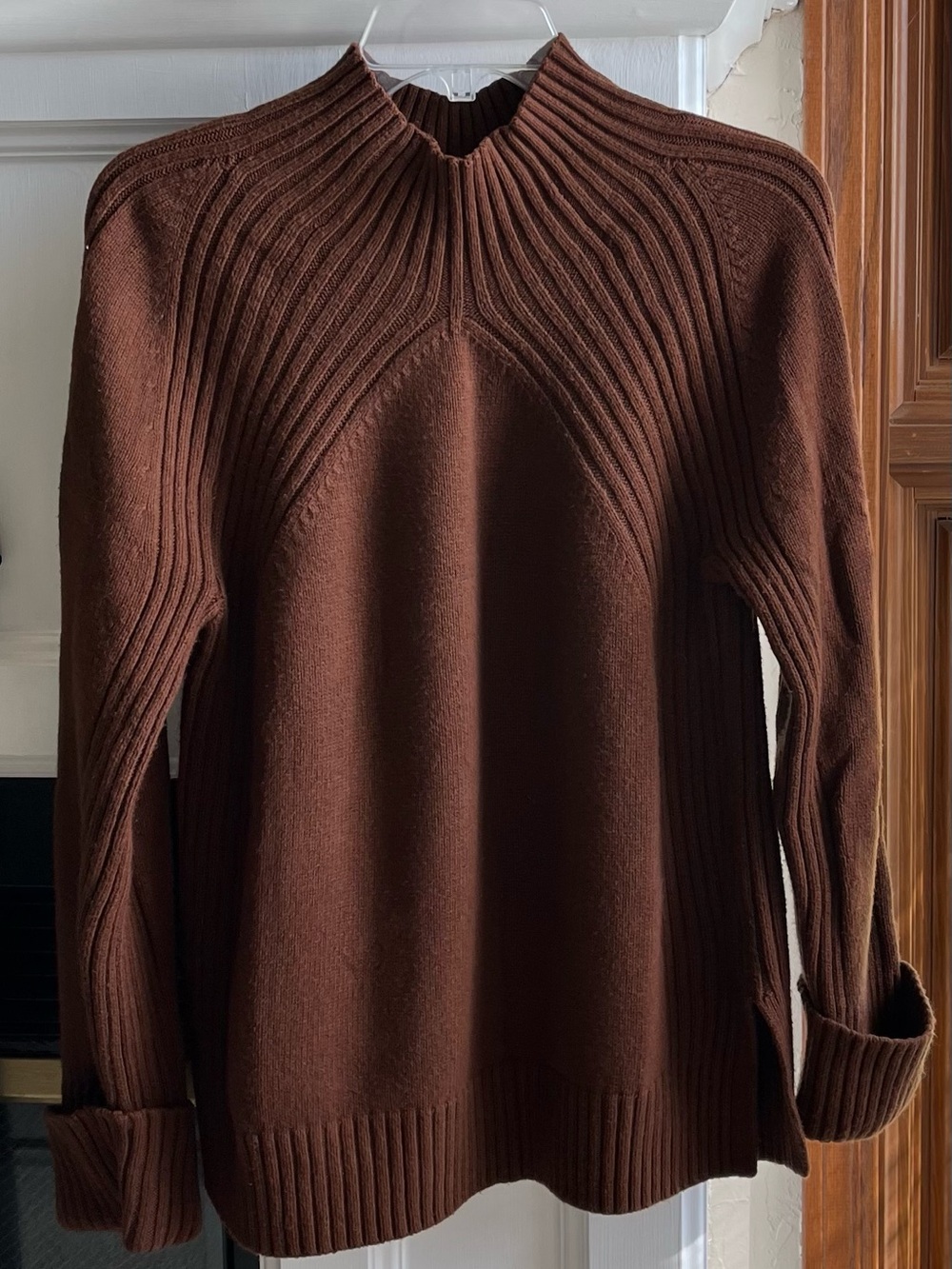 Talbots Dark Chocolate Brown Cowl-Neck Sweater — NWOT